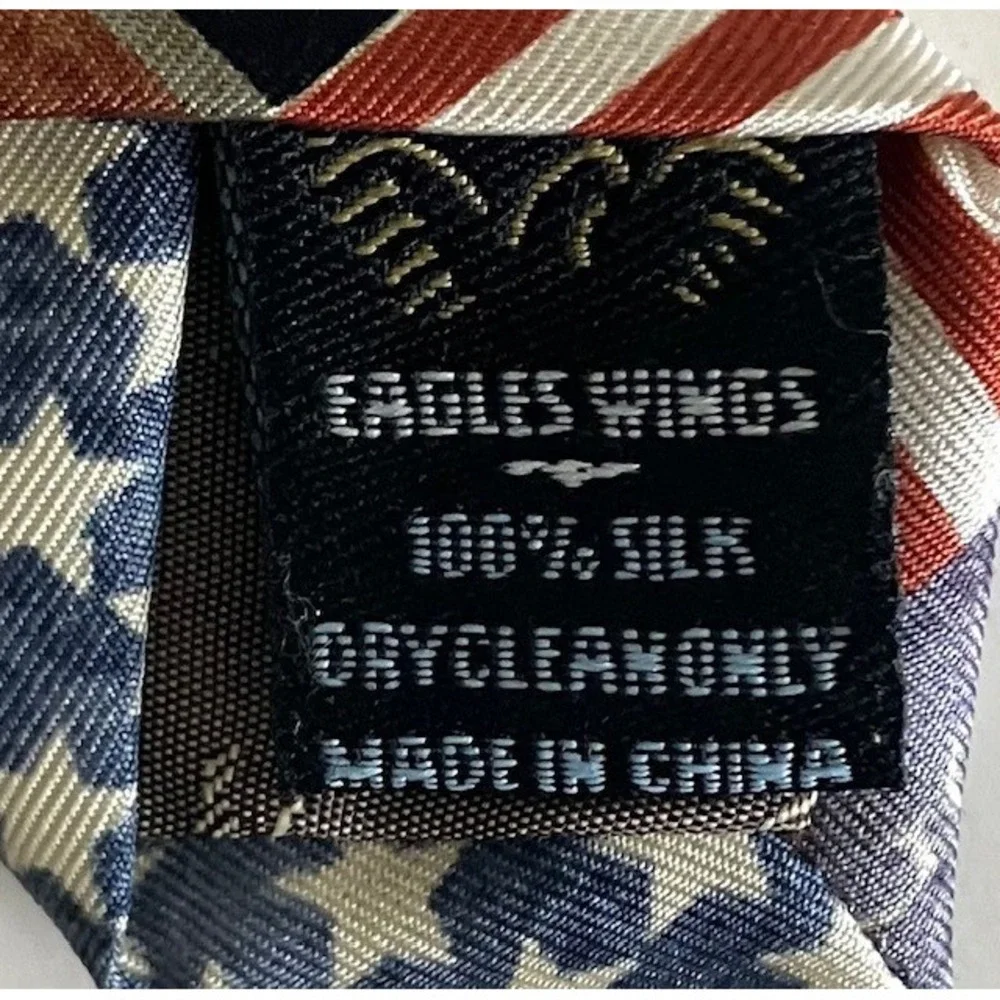 Eagle Wings Men's Necktie 100% Silk Americana USA Patriotic Pledge of Allegiance